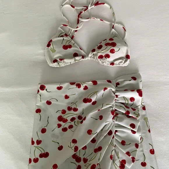 Adriana Degreas S Cherry Bomb Ruffled Midi Skirt - Swimwear - Picture 5 of 5